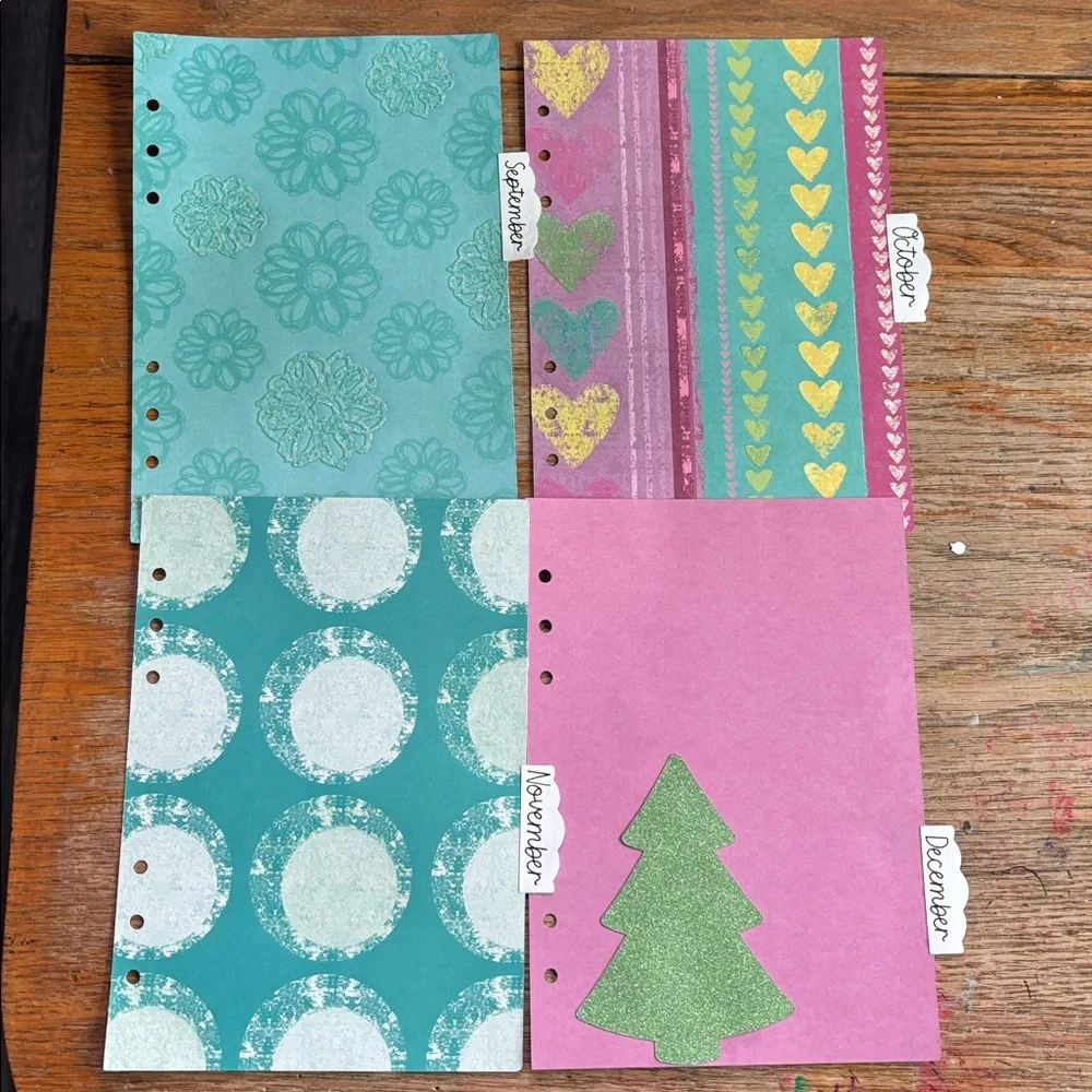 28 Colorful Butterfly Hearts A5 Planner Monthly Dividers Set